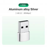 USB C adapteris Aliuminio lydinio korpusas USB 2.0 tėtis į USB 3.1 C tipo mama C tipo adapteris ne&scaron;iojamam kompiuteriui Samsung Xiaomi 10 ausinėms