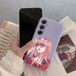 Kietas Anime Telefono Dėklas iPhone Samsung A55 S24 FE S25 M35 Xiaomi Redmi Note 13 Pro 14C Huawei Honor Realme Smūgiams Atsparus Apsaugantis nuo Įbrėžimų Matinis Dėklas Samsung Galaxy S9 Plus violetinė