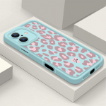 Pink Leopard Print Pattern smūgiams atsparus telefono dėklas, skirtas iPhone 16 15 14 Plus 13 12 11 Pro Max Xs Xr 8 7 Matinis Tpu mink&scaron;tas lę&scaron;ių apsaugos nuo kritimo dangtelis iPhone 16 juoda
