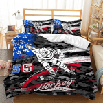 3D Ledo ritulio lovos patalynės komplektas jauniesiems ledo ritulio gerbėjams, vaiki&scaron;ka patalynė berniukams ir mergaitėms, sportiniai žaidimai, dovana vienviečiai ir dviviečiams lovoms Cama 90 --155x220cm