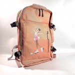 Pačiūžų krep&scaron;ys dailiojo čiuožimo didelės talpos ne&scaron;iojama riedučių kuprinė Gold pink