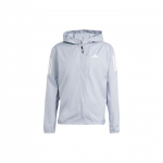 Adidas Own The Run su gobtuvu vėjo striukė su vandeniui atstumiančia apdaila Vyri&scaron;ka striukė &Scaron;viesiai sidabrinė IN1484 XL