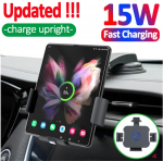 15W Belaidis automobilinis įkroviklis sulankstomam ekranui, didelis padelis, Qi greito telefono įkrovimo laikiklis Samsung Galaxy Z Fold 3 2 5G, iPhone 13 Pro Max