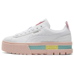 Puma Mayze Pop Retro Storas Padas Auk&scaron;tį Didinantys Kvėpuojantys Žemi Sportbačiai Moteri&scaron;ki Sportbačiai White Lotus-Pink 381889-01 37