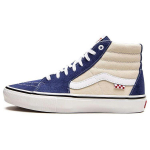 Vans Sk8 Drobė Oda Laisvalaikio Auk&scaron;takulniai Riedlenčių Batai Unisex Sportbačiai Mėlyni Balti VN0A5FCC89S 38.5