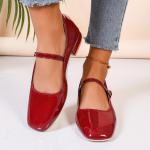 Mary Jane batai moterims Nauji madingi moteri&scaron;ki viengubi batai vidutinio kulno Mink&scaron;ti ir patogūs raudoni baleto batai Zapatos De Mujer 36