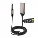 UGREEN Bluetooth automobilinis imtuvas su Aux adapteriu ir automobilinis Bluetooth garso imtuvas garsiakalbiams, namams, TELEC sertifikuotas, LDAC suderinamas, 6.0, 3,5 mm, integruotas sidabras