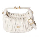 Miu Miu Matelass&eacute; Logotipo Avikailio Parduotuvės Rankinė Moteri&scaron;kos Rankinės Baltos 5NE026_AFPP_F0009 Basic Set (Bag+Dust Bag) white