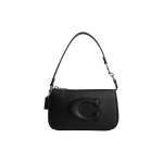Coach Nolita 19 Signature Logotipo Užtrauktuko Uždarymas Lygios Odos Petinė Rankinė-Tote Mažos Moteri&scaron;kos Rankinės Juoda CR364-SVBK Basic Set (Bag+Dust Bag)