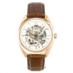 Bulova Surveyor Odinis Dirželis Sidabrinis Skeletinis Ciferblatas Automatinis 97A175 Vyri&scaron;kas Laikrodis sidabras
