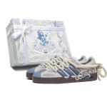 Adidas VL COURT 2.0 Da Vinci, Dėžutė, Mėlyni Madingi amortizuojantys žemi krep&scaron;inio batai Unisex Mėlynai pilki HQ1802(TeamM-S-BOX) 35⅔