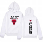 Žieminiai Čikagos &bdquo;Bulls&ldquo; #23 spausdinti gobtuvai, madingi, kasdieniai, &scaron;ilti, sportiniai, ilgomis rankovėmis, vyri&scaron;ki ir moteri&scaron;ki unisex gobtuvai XL balta