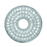 Les Tr&eacute;sors De Lily [L5688] - Pendentif Argent 'Sissi' blanc argent&eacute; (rhodi&eacute;) - 12 mm