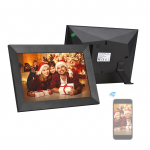 Andoer 8 colių i&scaron;manusis WiFi nuotraukų rėmelis Skaitmeninis nuotraukų rėmelis nuotraukų albumas IPS jutiklinis ekranas 1280*800 UK Plug juoda