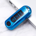 TPU automobilio nuotolinio valdymo pulto rakto dėklo dangtelis, skirtas Mazda 2 3 5 6 BL BM GJ Atenza Axela Demio CX-3 CX3 CX-5 CX5 CX7 CX-9 CX8 be rakto 3 Buttons mėlyna
