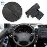 Automobilio vairo juodas odinis dangtelis skirtas Toyota Land Cruiser Prado 120 4Runner Highlander Hilux Tacoma Tundra Lexus