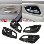 4 vnt. Anglies pluo&scaron;to stiliaus vidinių durų rankenų dubenėlių dangtelio apdaila BMW E90 E91 M3 Sedan 2005 2006 2007 2008 2009 2010 2011 A