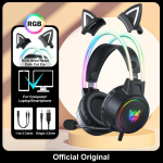 ONIKUMA X15 Pro laidinės ausinės su RGB galvos spinduliu, lanksčiu mikrofono mygtuku valdomu žaidimų ausinių žaidėju, skirtu kompiuteriui juoda