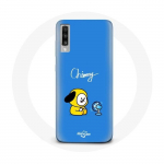Coque pour Samsung Galaxy A50 Bangtan BTS BT21 Chimmy Jimin Fond Bleu