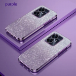 Prabangus gradiento blizgučių dengimo dėklas Oppo Realme C55 silikoninis apsauginis galinis dangtelis C 55 Realme C55 violetinė