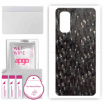 apgo Protective Skin Sticker for the back compatible with Oppo Reno4 5G, Wrap Film, Foil, Vinyl - Pattern Carbon Black Pixel