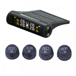Automobilio TPMS i&scaron;orinis padangų slėgio matuoklis stebėjimo sistema, 4 jutikliai, saulės energija maitinamas skaitmeninis LCD ekranas, apsaugos signalizacijos sistemos