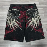 Vasariniai Demin &scaron;ortai Vintage Graphic Jean Shorts Jaunimo Skater Retro džinsai Y2k džinsai Baggy Jorts S