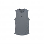 Nike Pro Dri-FIT Vienspalvis Patogus Berankovis Tankas Vyri&scaron;ki Vir&scaron;utiniai Drabužiai Dūminės Pilkos Spalvos Juodas FB7915-084 S gray
