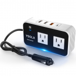 Inverteris, 12 V, 100 V, YSOLX 200 W, Cigarečių pridegiklio lizdas, Greitas USB įkrovimas balta