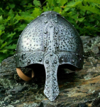 Viduramžių plieninis normanų vikingų &scaron;almas su akiniais, &scaron;arvuotas &scaron;almas, 18 G plienas, rankų darbo M aero