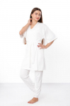 Set &ndash; Women's Relax Fit Homewear Robe + Top + Pants, Practical Design, Any season, 8449-050 HC M &scaron;velni smėlinė