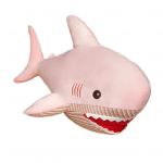 Didelė pliu&scaron;inė ryklio pagalvė 100 cm mink&scaron;tas purus i&scaron;kam&scaron;a gyvūnas apkabinimui ir miegui didelis apkabinamas ryklio žaislas vaikams suaugusiems rožinė