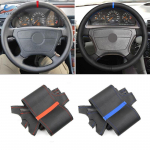Mercedes Benz C CL E S klasės W202 W140 C140 W210 W124 1994 1995 Automobilio salono Vairaračio užvalkalas Perforuota oda Apdaila red line-Red