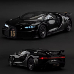 1:18 mastelio Bugatti Chiron lydinio lieto automobilio modelis, juodas black