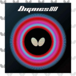 Butterfly Dignics 80 Stalo teniso apverstas auk&scaron;tas papildomas 06050 gumos, mink&scaron;tas, įtemptas, raudonas, storas,