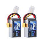 Zeee 14.8V 120C 1500mAh 4S LiPo baterija su XT60 jungtimi RC žaislams, FPV, RC &scaron;almams, RC automobiliams, dronams ir kt.. (2-Paketas)