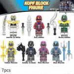 7 vnt./rinkinys Power Rangers konstravimo kaladėlės Minifigūrėlės Žaislai Surinkimo figūrėlės Žaislai Vaikų dovanos Namų dekoravimas