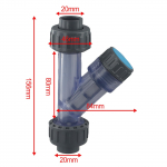 I.D 20~63mm Skaidrus PVC Y formos filtras Akvariumo žuvų rezervuaro Drėkinimo filtrai Sodo vandens vamzdžio jungties fittings