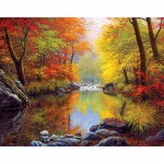 5D &bdquo;pasidaryk pats&ldquo; deimantinis paveikslas &bdquo;Rudens&ldquo; deimantu i&scaron;siuvinėtas kryželiu kri&scaron;tolinis akmenukas 20X30CM