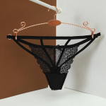 Moteri&scaron;ki seksualūs stringai Apatiniai drabužiai žemu juosmeniu tvirti apatiniai Besiūliai moteri&scaron;kos apatinės kelnės 190 one size juoda