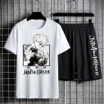 Jujutsu Kaisen mar&scaron;kinėlių rinkinys Laisvalaikio &scaron;ortai Anime Print Vyri&scaron;ki rinkiniai Sportinis kostiumas Sportinės kelnės Sportinė apranga Vyras Vasaros mados drabužiai L