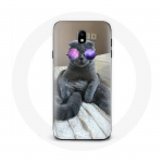 Coque pour samsung galaxy J5 2017 Chat Lunettes violettes Style