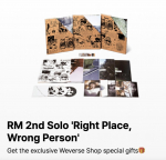 I&Scaron;ANKSTINĖ UŽSAKYMAS Max Set RM (BTS) &bdquo;Teisinga vieta, netinkamas žmogus&ldquo; (Nustatyti) + &bdquo;Teisinga vieta, netinkamas žmogus&ldquo; (Weverse Albums ver.) Rinkinys su Weverse i&scaron;ankstinio užsakymo dovana