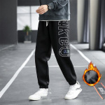Vyri&scaron;kos žieminės vilnos pamu&scaron;alas plius dydžio bėgimo fitneso kelnės Sportinės kelnės laisvos raidėmis 3XL