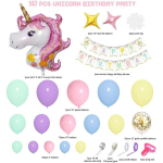 Makaronų rožinės violetinės mėlynos spalvos konfeti gimtadienio balionų rinkinys vienaragio vaikų gimtadienio &scaron;ventei Macaron Unicorn