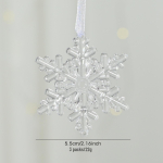 Skaidūs Kalėdų eglutės žaisliukai: Varvekliai, Snaigės ir Elnių Pakabukai 5.5cm snowflake/3pcs