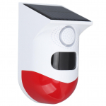 Judesio jutiklio signalizacija saulės garso ir &scaron;viesos signalizacija belaidė IP67 i&scaron;manioji lauko signalizacija su įmontuota