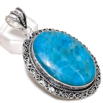 Natural Neon Blue Apatite 925 Sterling Silver Jewelry Pendant 2.56 t9m05