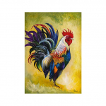Abstract canvas painting, colorful pictures of rooster, living room prints, chicken poster, art print, wall home decor, rooster 20*40cm No Frame