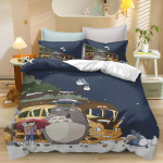 Anime antklodės užvalkalas, pagalvės užvalkalas, patalynės komplektas T-TotoroS Kawaii suaugusiems berniukams, mergaitėms, miegamojo dekoravimas, vaikams, viengulis, dvigulis, didelis dydis 173x218cm&set